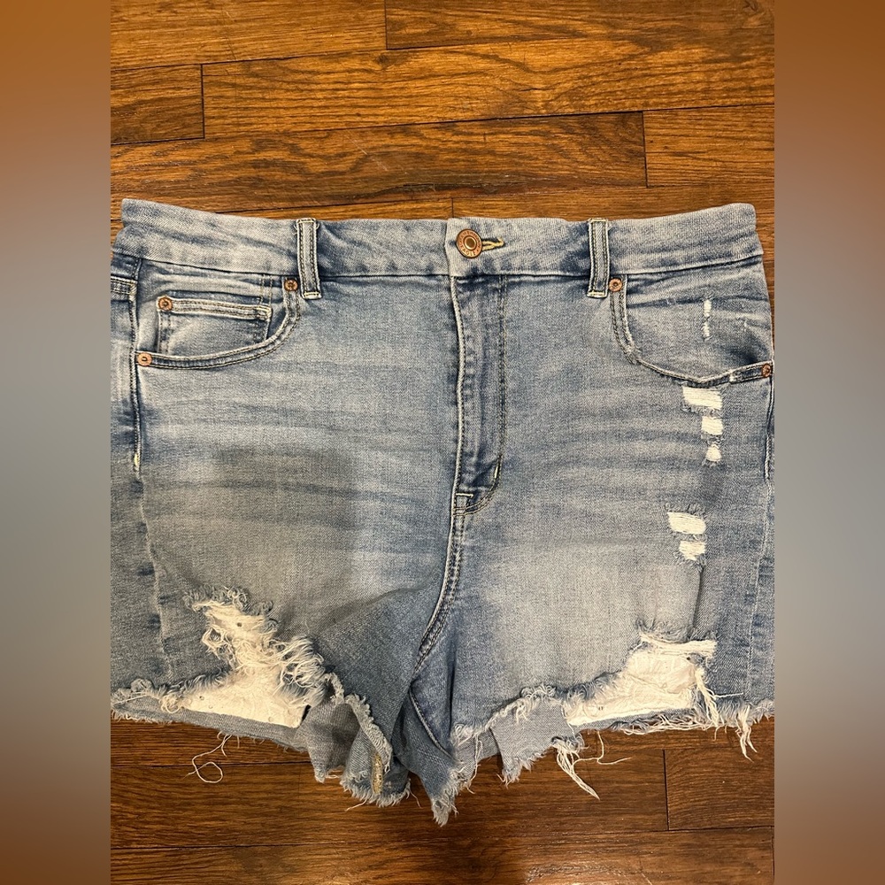 American Eagle Outfitters Blue Jean Shorts Distressed Cut-Off